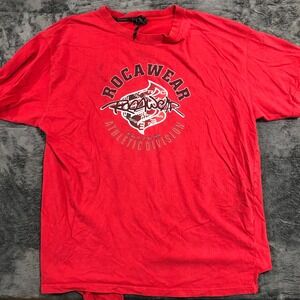 Rocawear T-Shirt Mens 3XL Red Fair Distressed Graphic Athletic Division Y2K